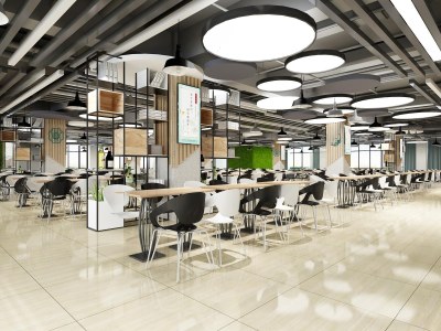 现代大学食堂3D模型下载